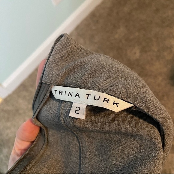 EUC Trina Turk Jaya Tunic Mock Neck Sleeveless Top in Gray Sz 2 - Picture 4 of 9